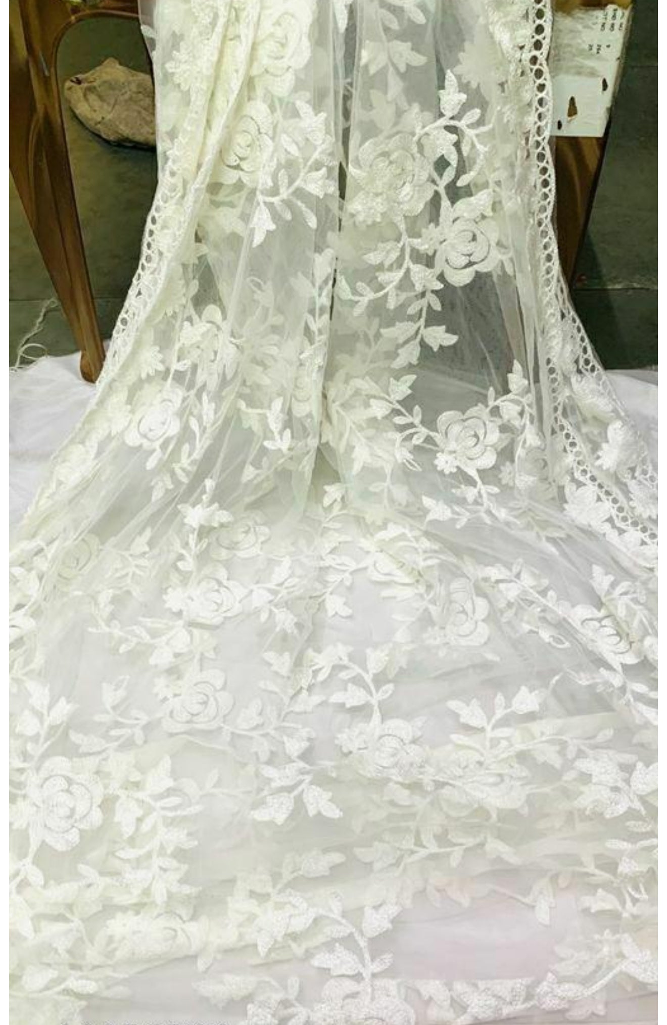 Beautiful designer net embroidered dupatta