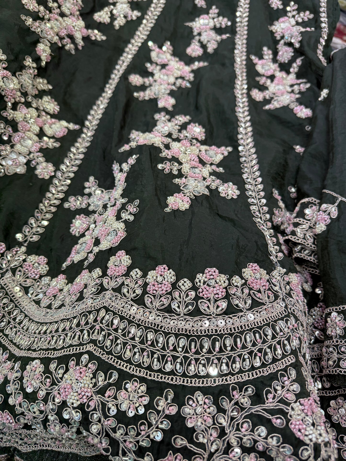 Beautiful designer semi stitched fully embroidery lengha