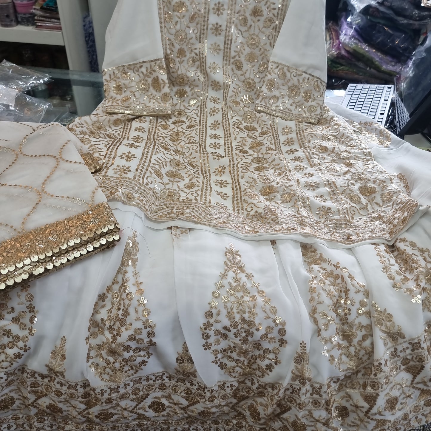 Beautiful designer long top lengha