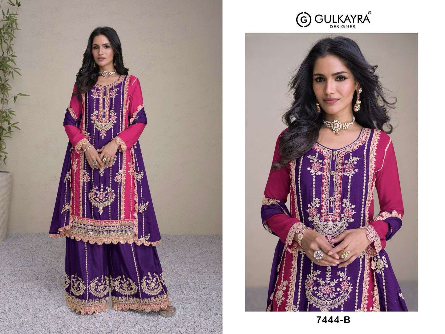 Beautiful designer flare top plazo suit