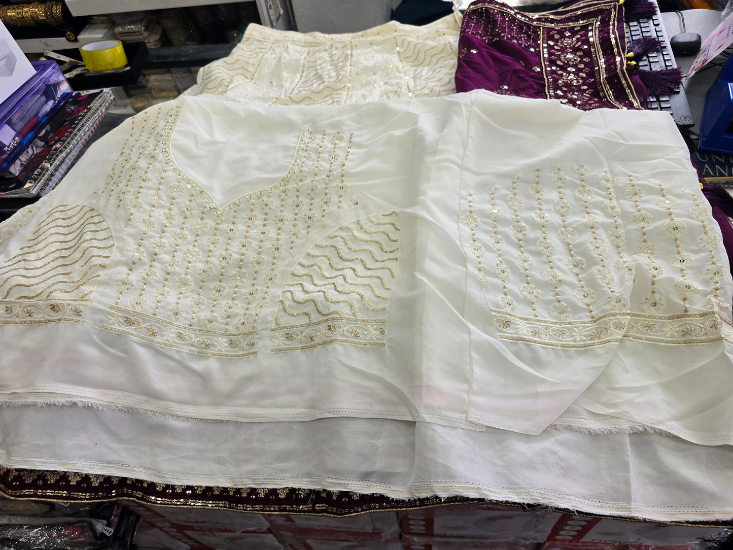 Beautiful designer lucknowi unstitched lengha