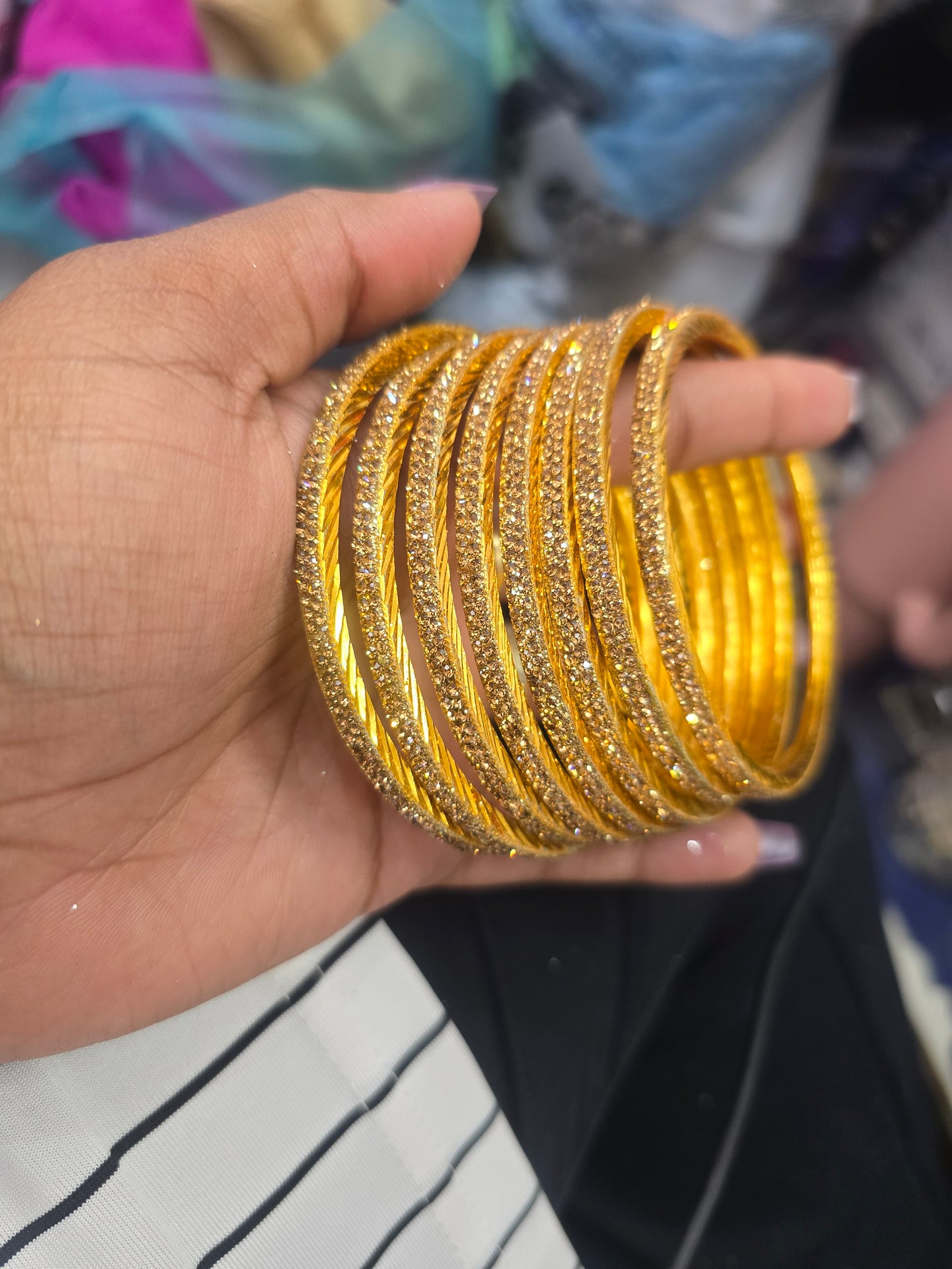 Beautiful metal gold bangles