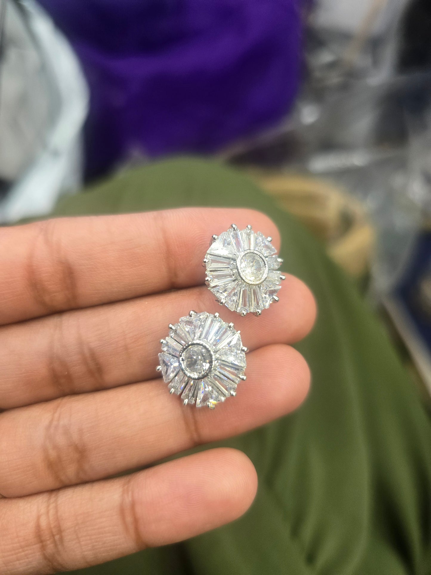 Beautiful designer American diamond studs