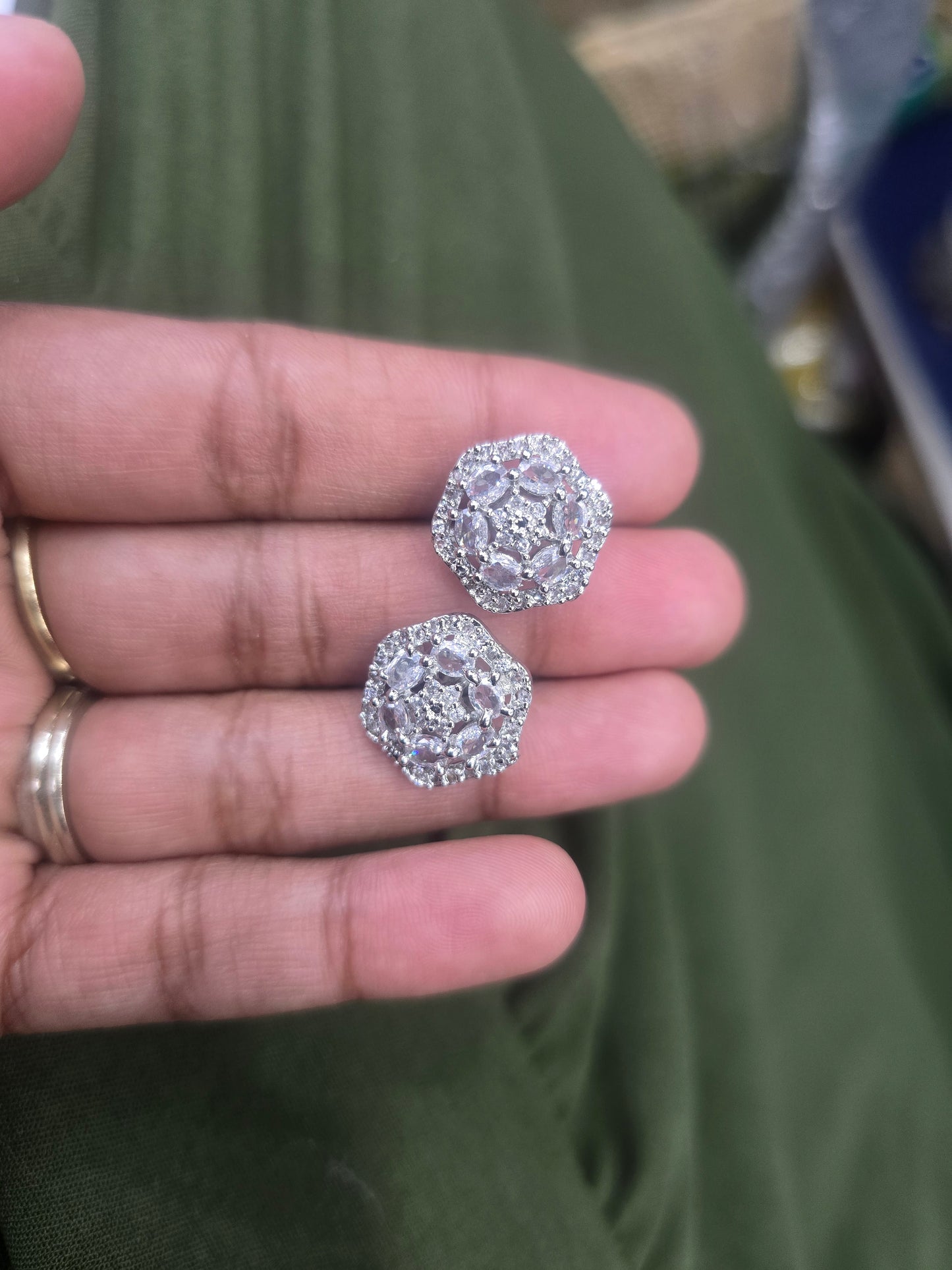 Beautiful designer American diamond studs