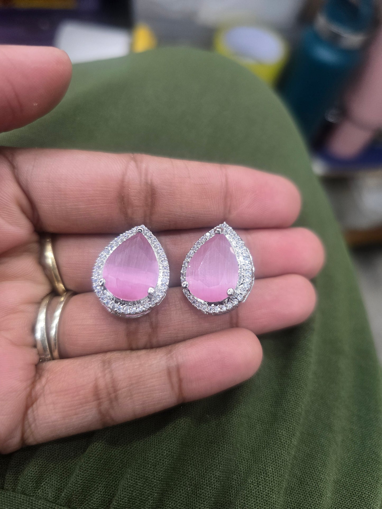 Beautiful designer American diamond studs