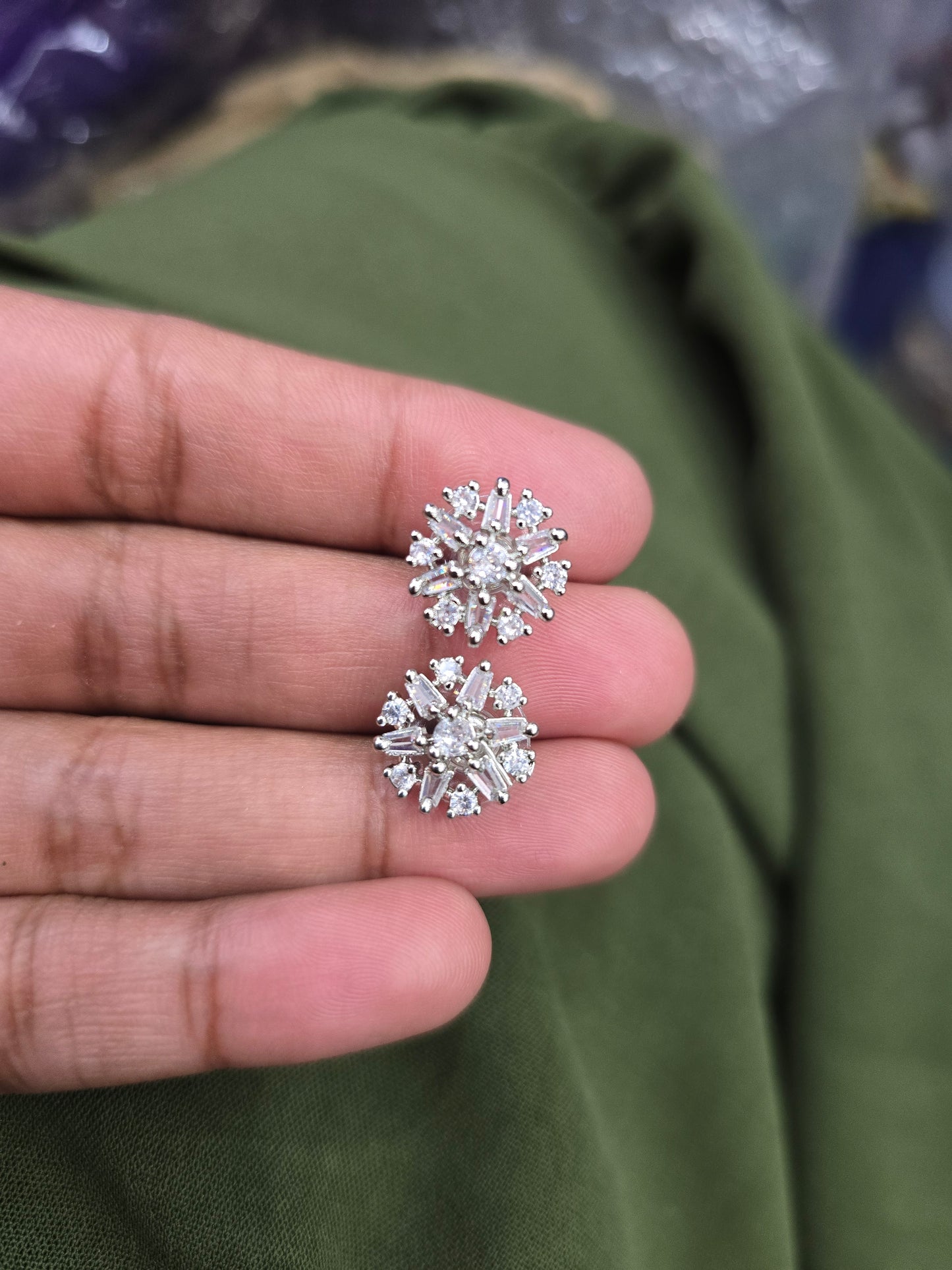 Beautiful designer American diamond studs