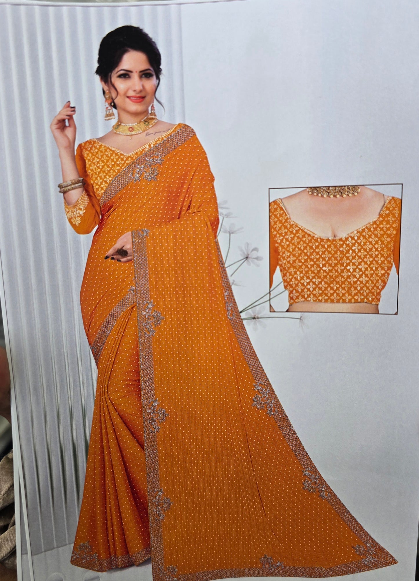Beautiful designer chiffon saree