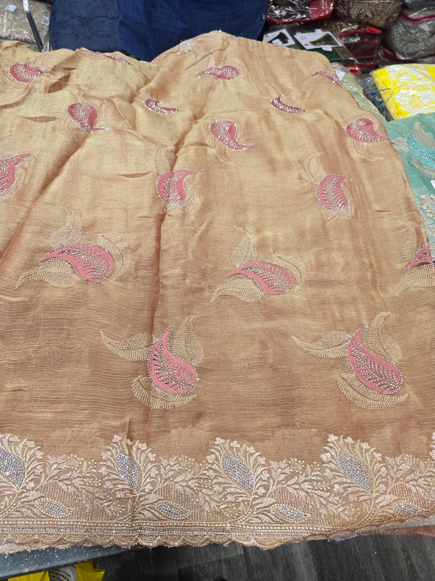 Beautiful designer tissue silk saree