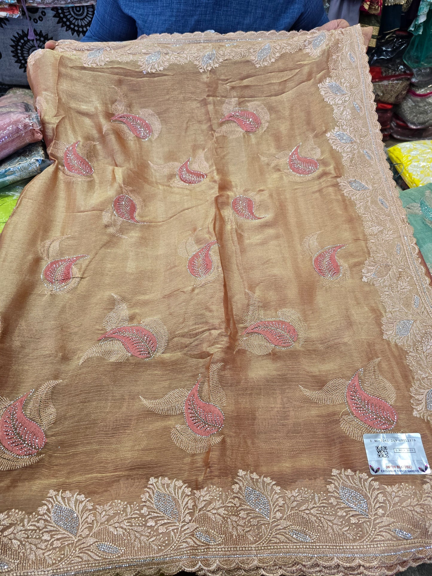 Beautiful designer tissue silk saree
