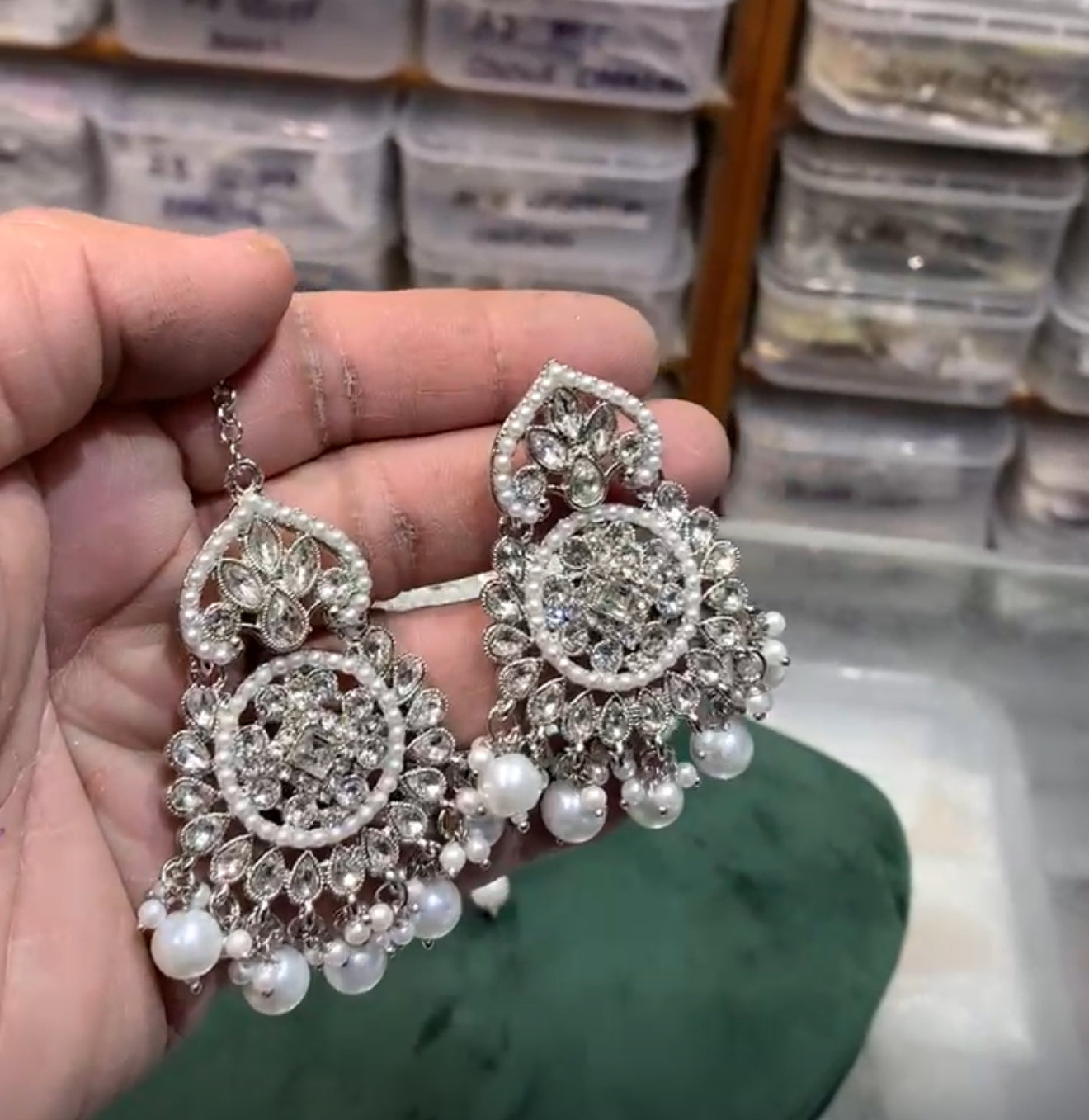 Beautiful designer polki necklace set