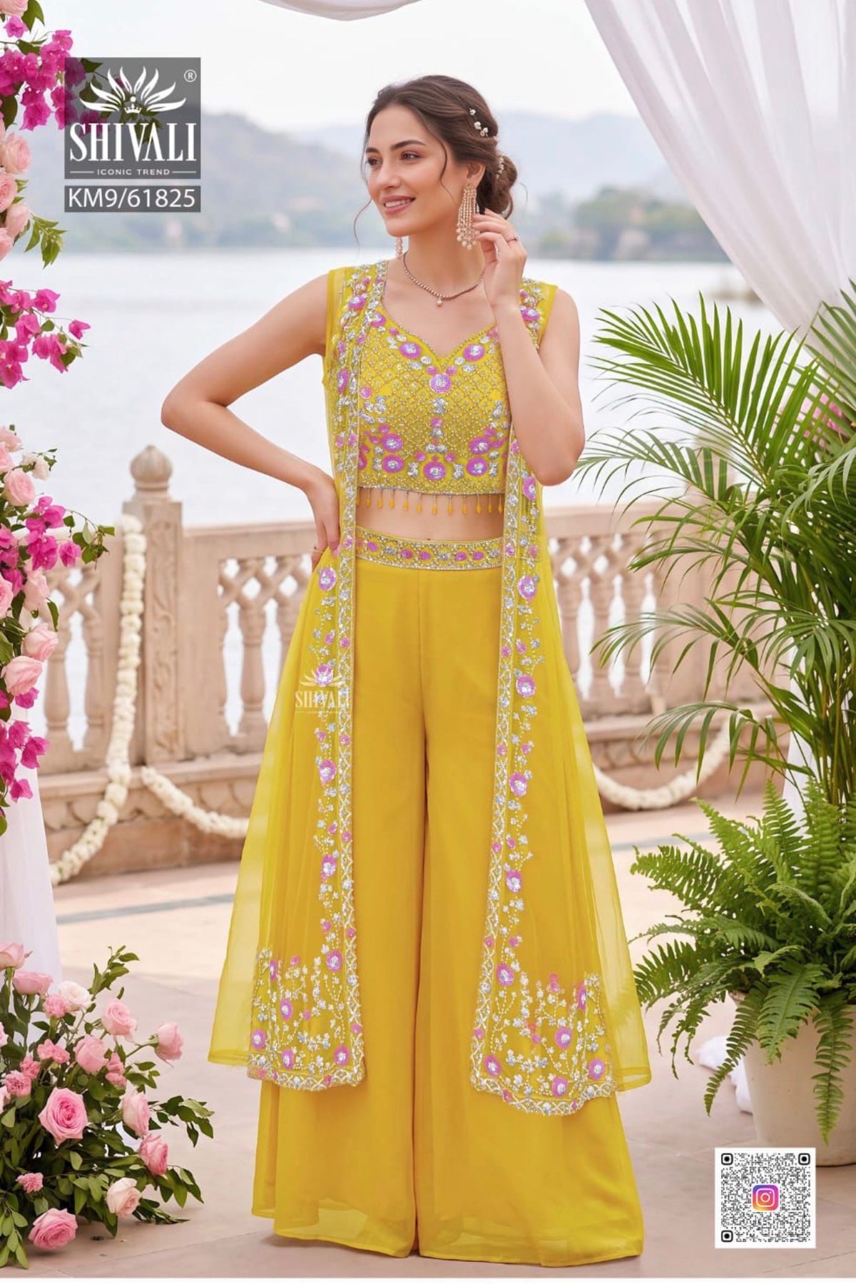Beautiful designer REAL GEORGETTE PALAZZO SUIT SET