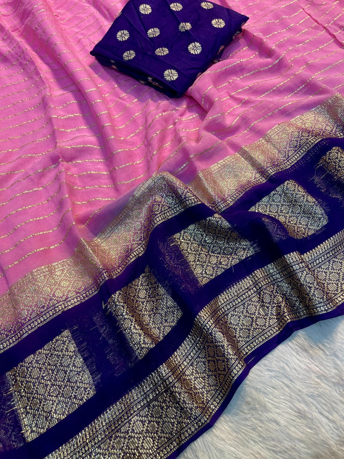 Beautiful designer geogrette saree