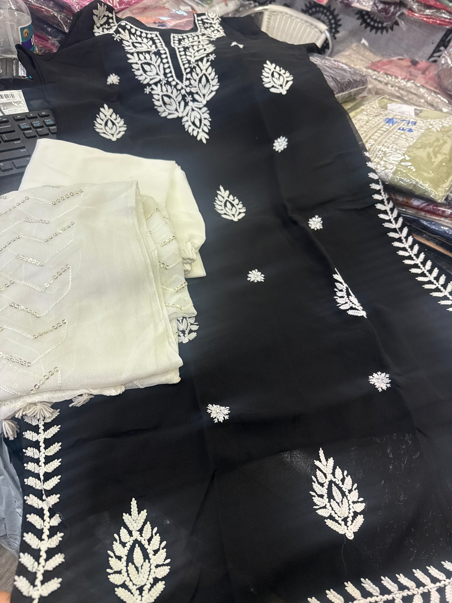 Beautiful designer lucknowi Embroidery plazo suit