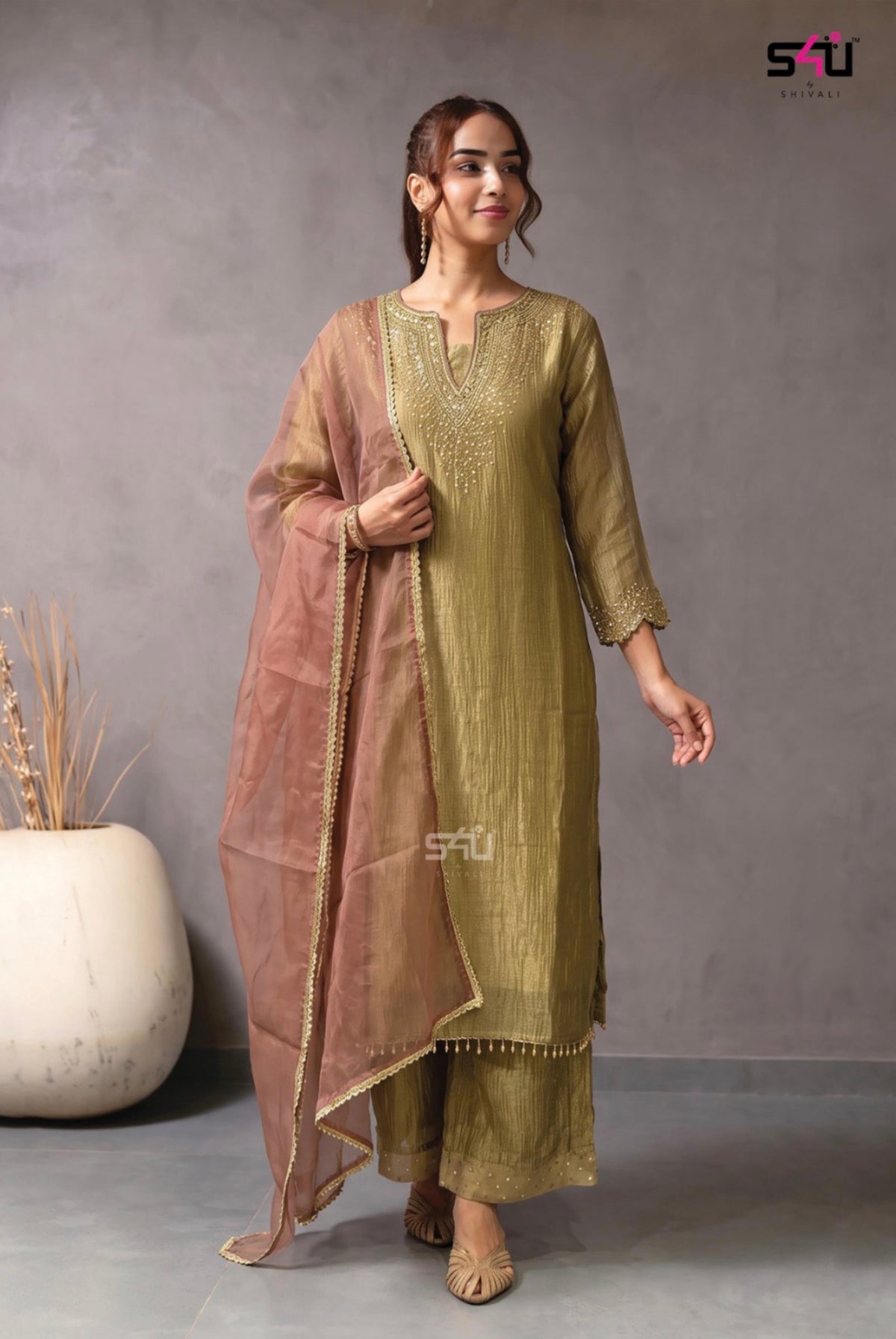 Beautiful designer plazo suit