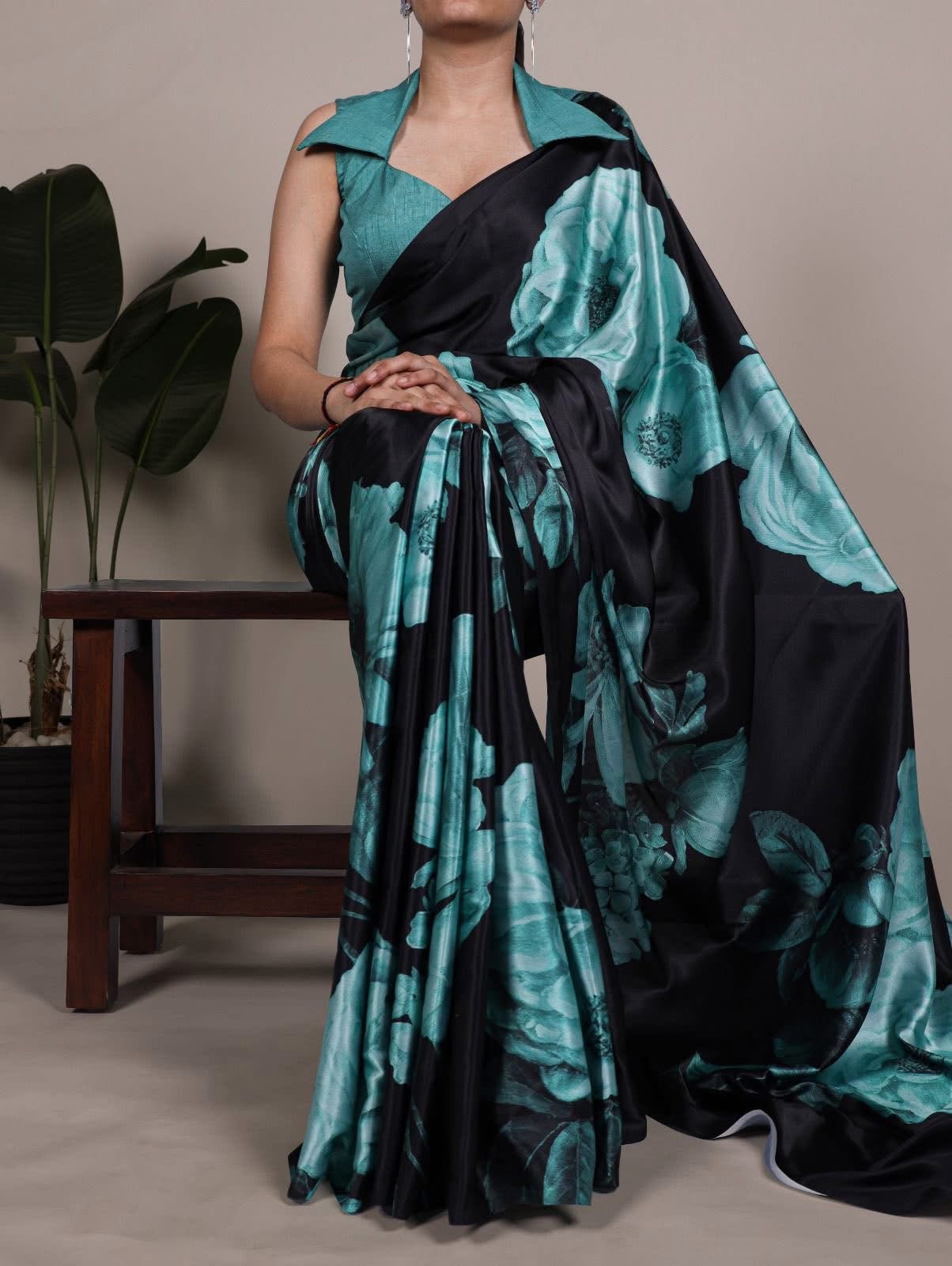 Beautiful designer satin silk saree