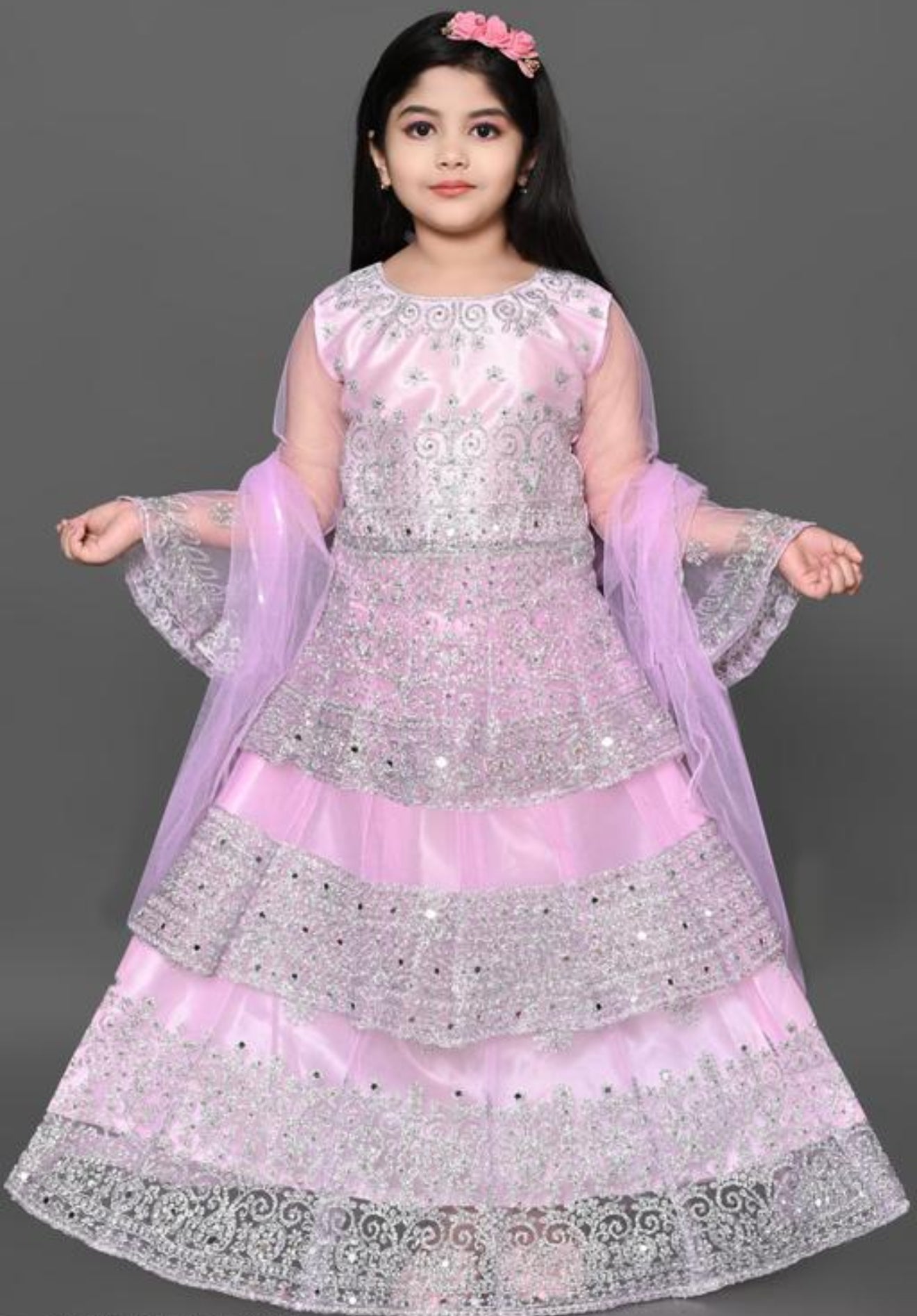 Beautiful designer long top lengha suit