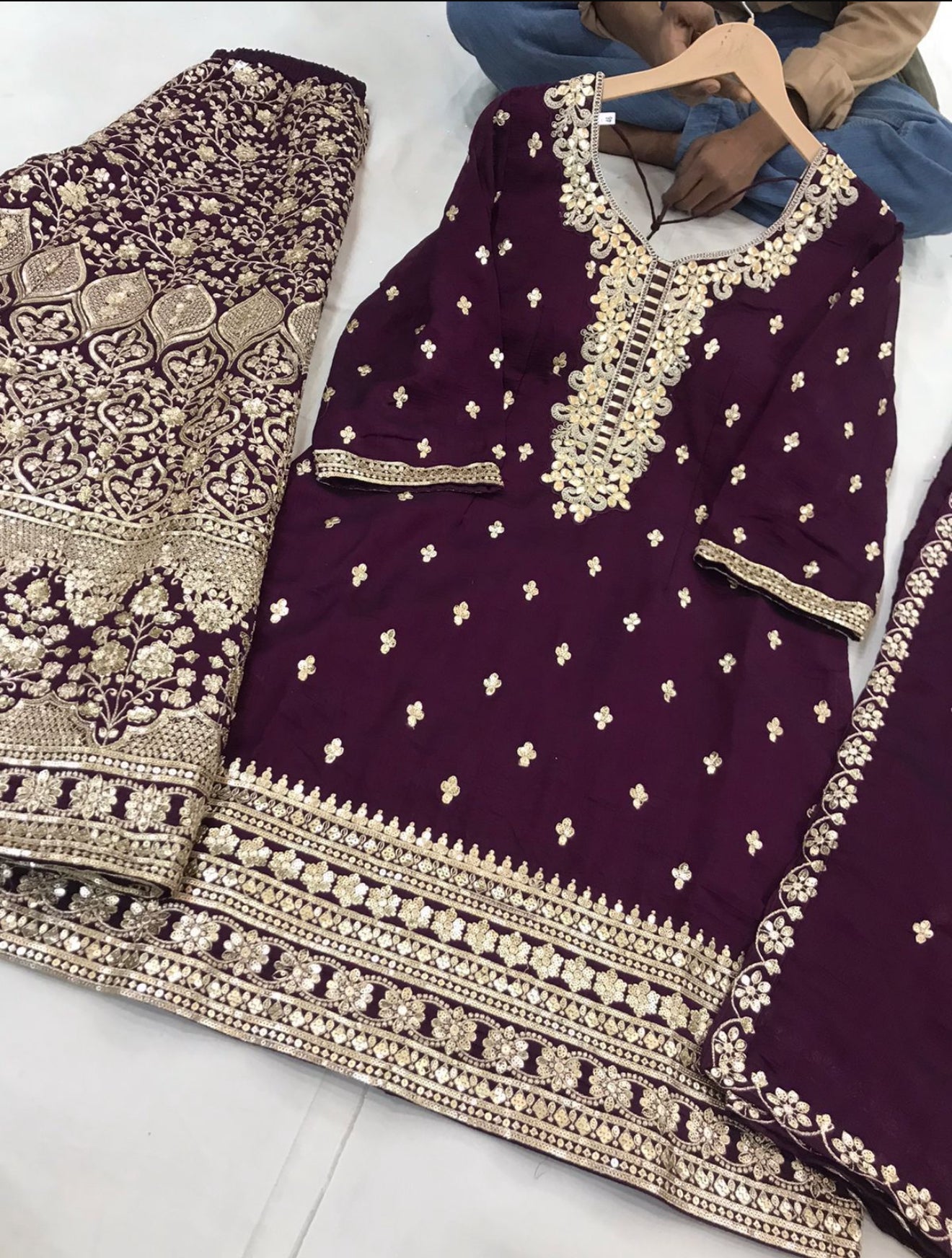 Beautiful designer plazo suit