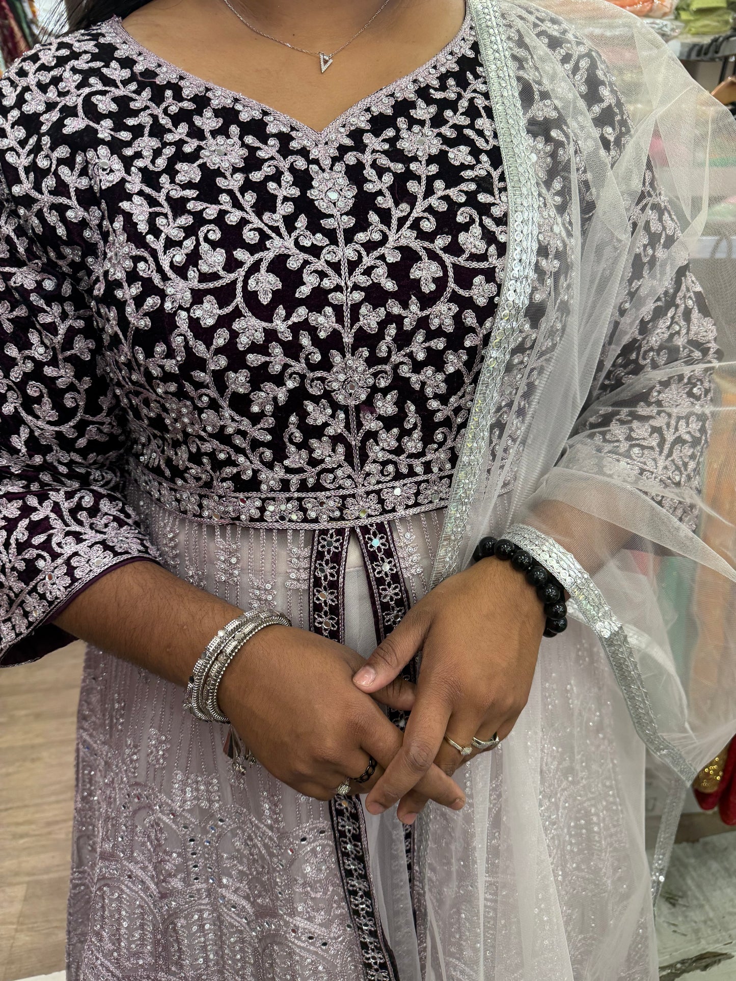 Beautiful designer long top lengha