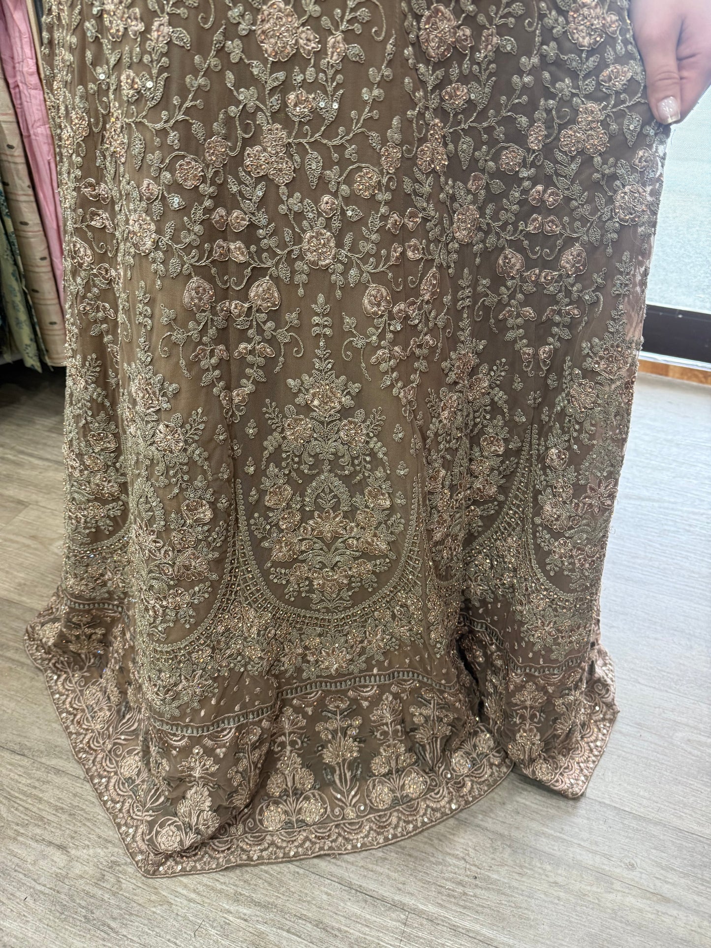 Beautiful designer fully embroidery gown