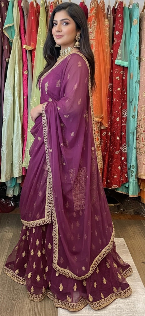 Beautiful designer long top lengha choli