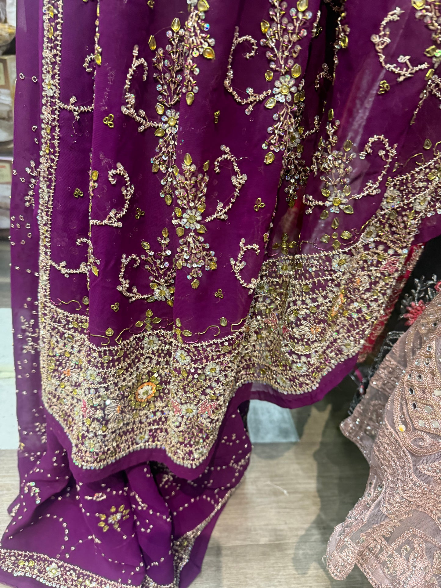Beautiful designer embroidery saree with readymade blouse