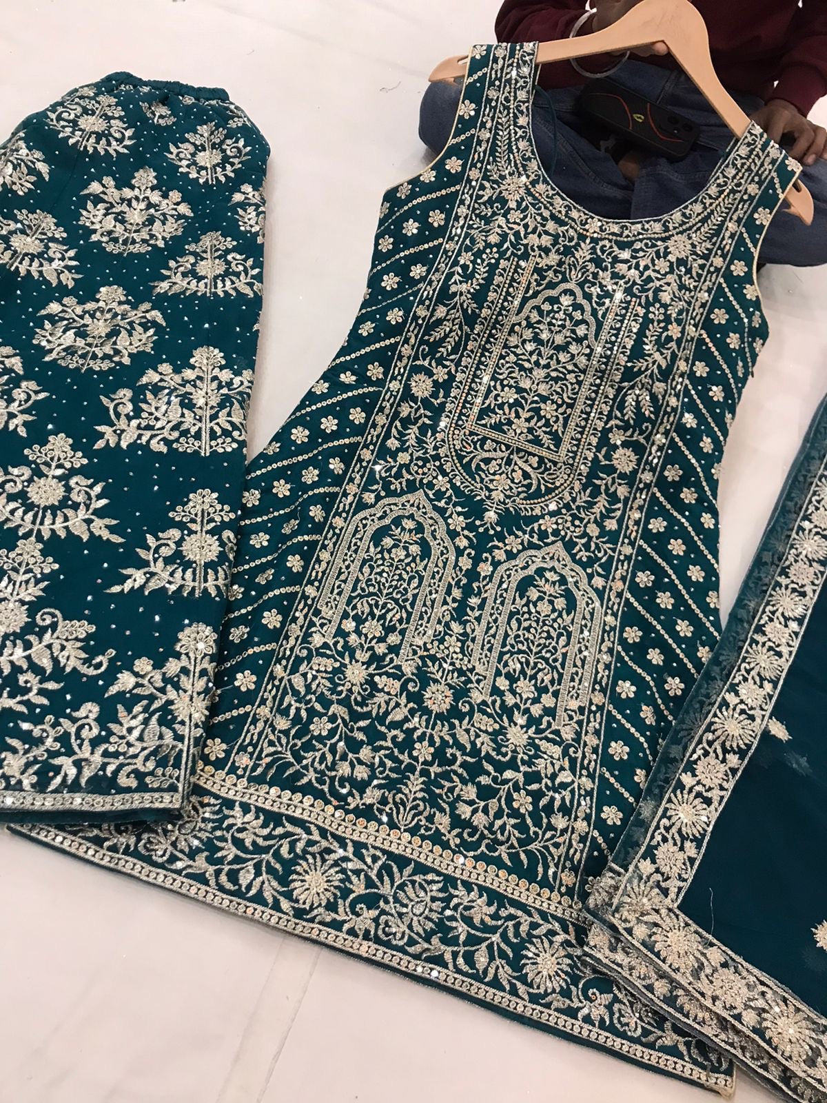 Beautiful designer skirt pants suit