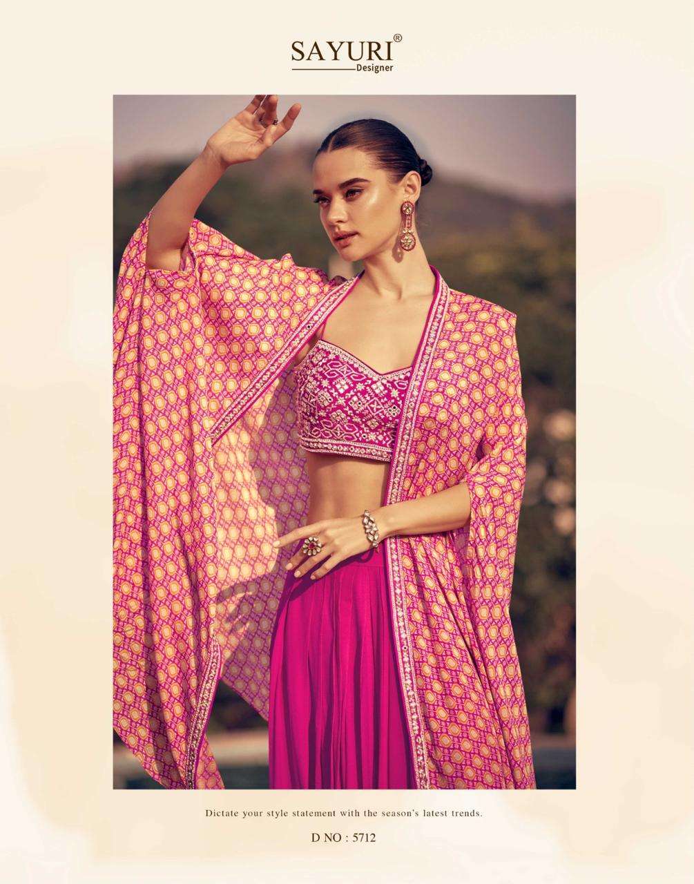 Beautiful designer indowestern top with skirt & shrug