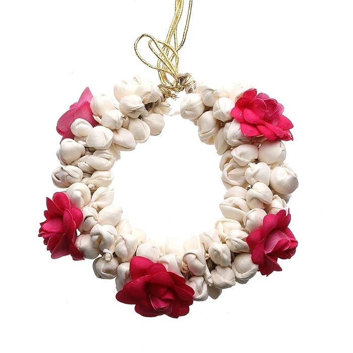 Gajra Flower Artificial Juda Accessories for Women in Pink Color