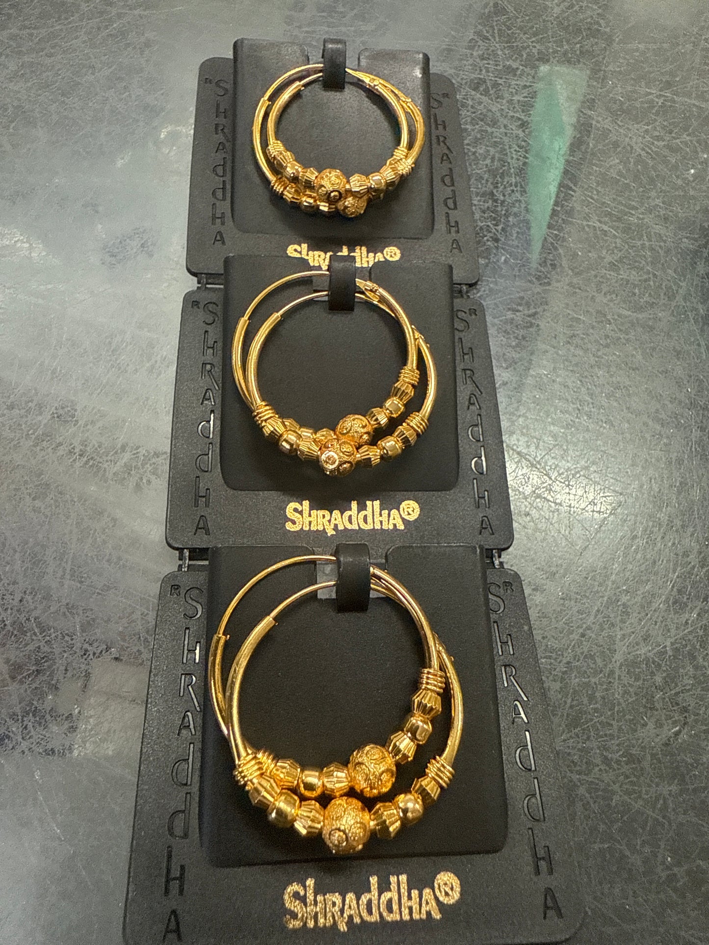 Beautiful designer daily wear bali hoops earrings