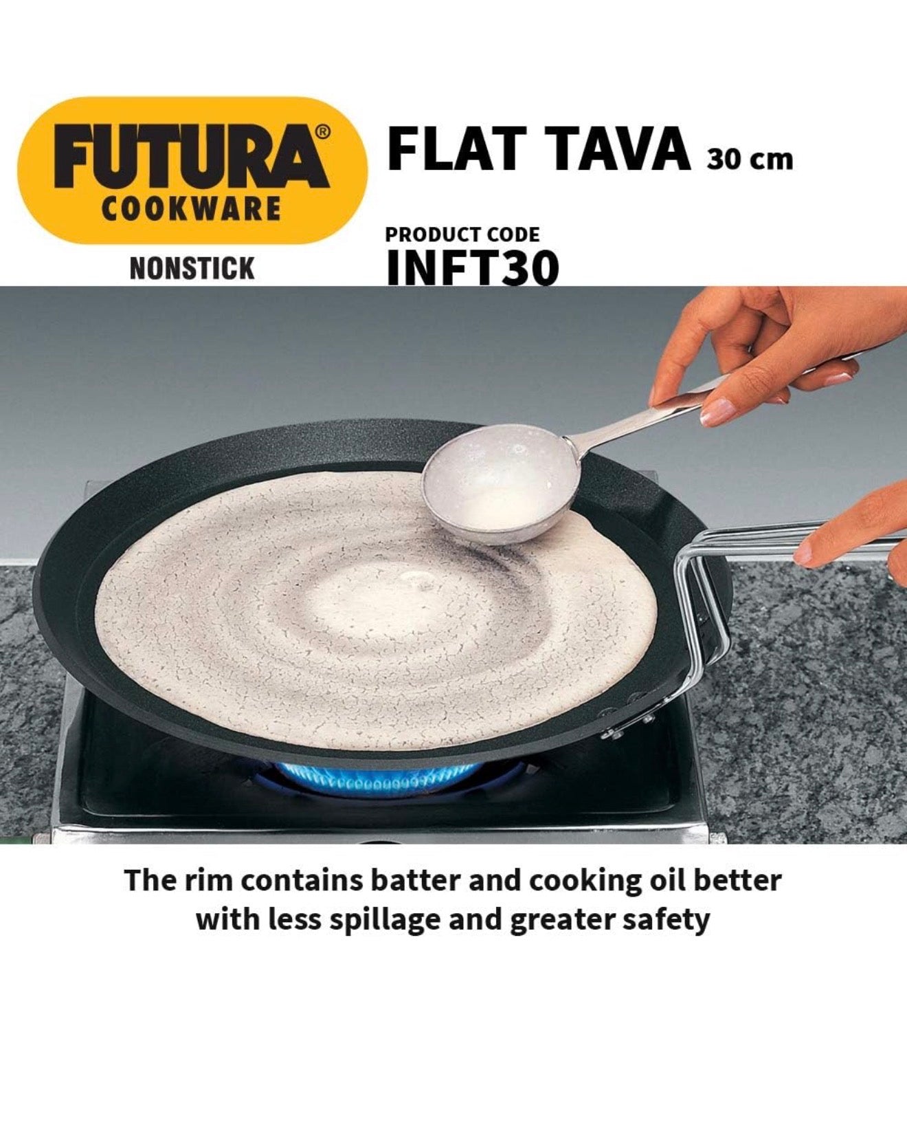 Futura Induction Base Flat Tawa 30 cm, 4.88 mm CODE: INFT30