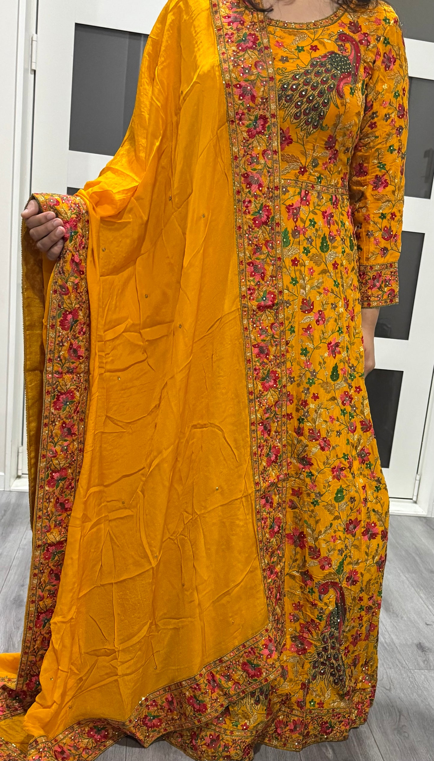 Beautiful designer fully embroidery gown style anarkali suit