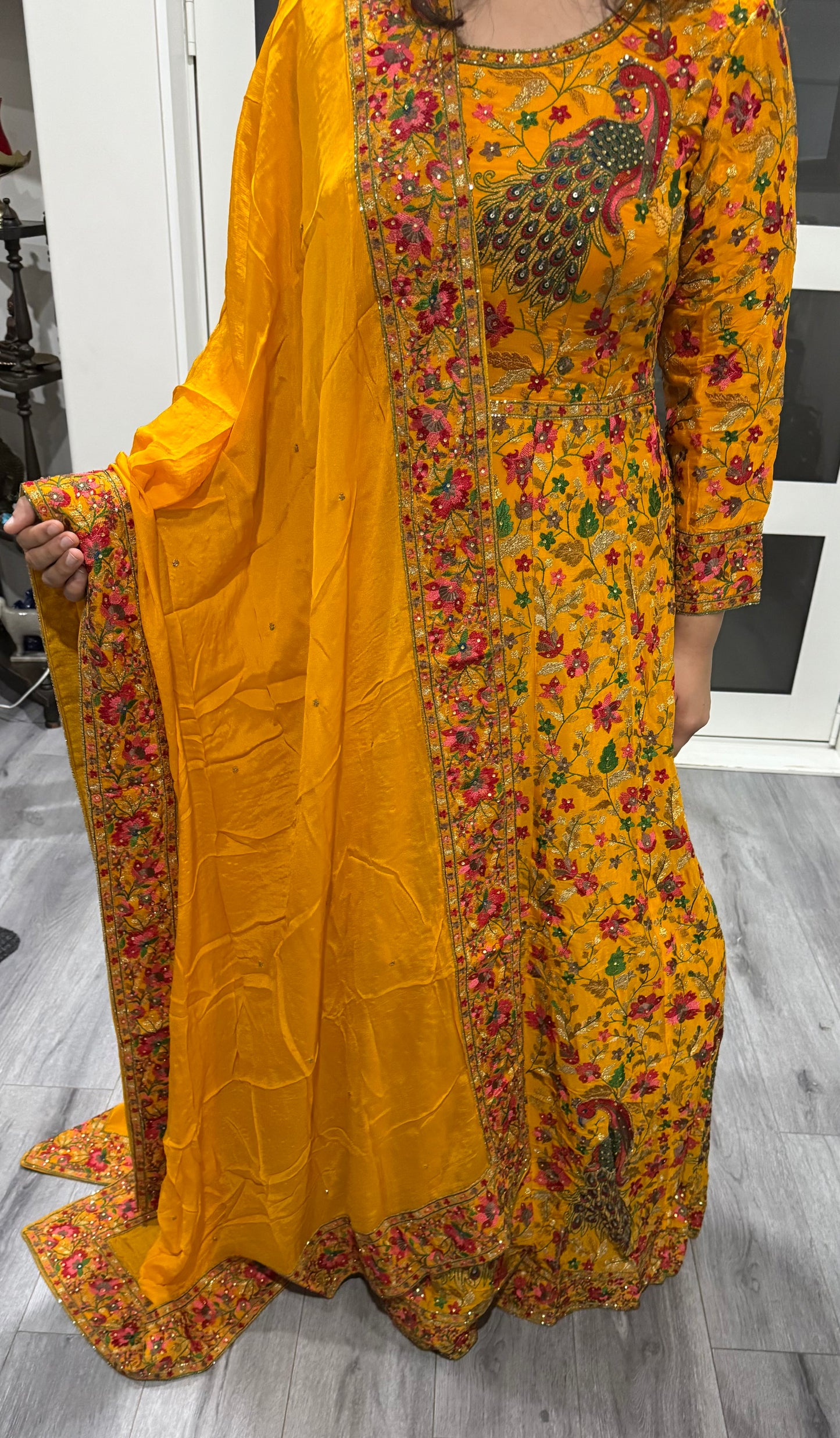 Beautiful designer fully embroidery gown style anarkali suit