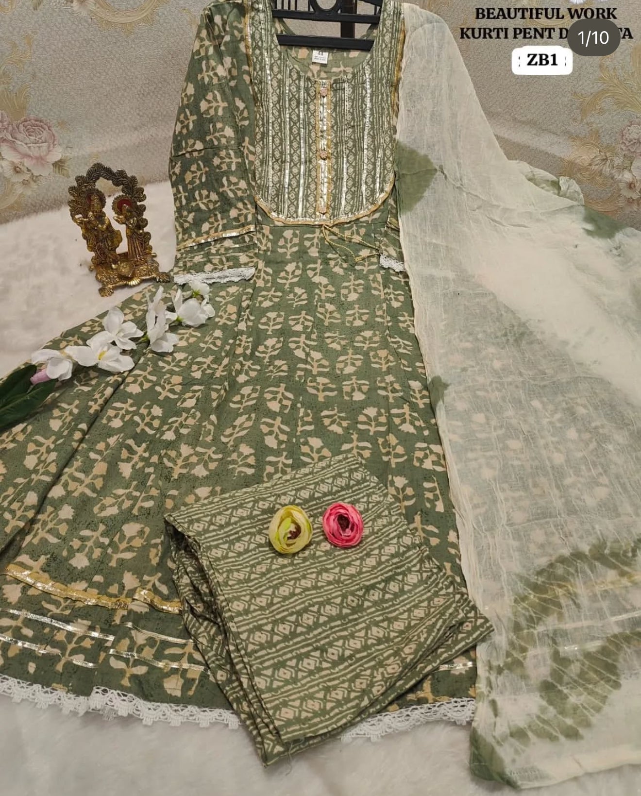 Beautiful designer Kurti pants dupatta