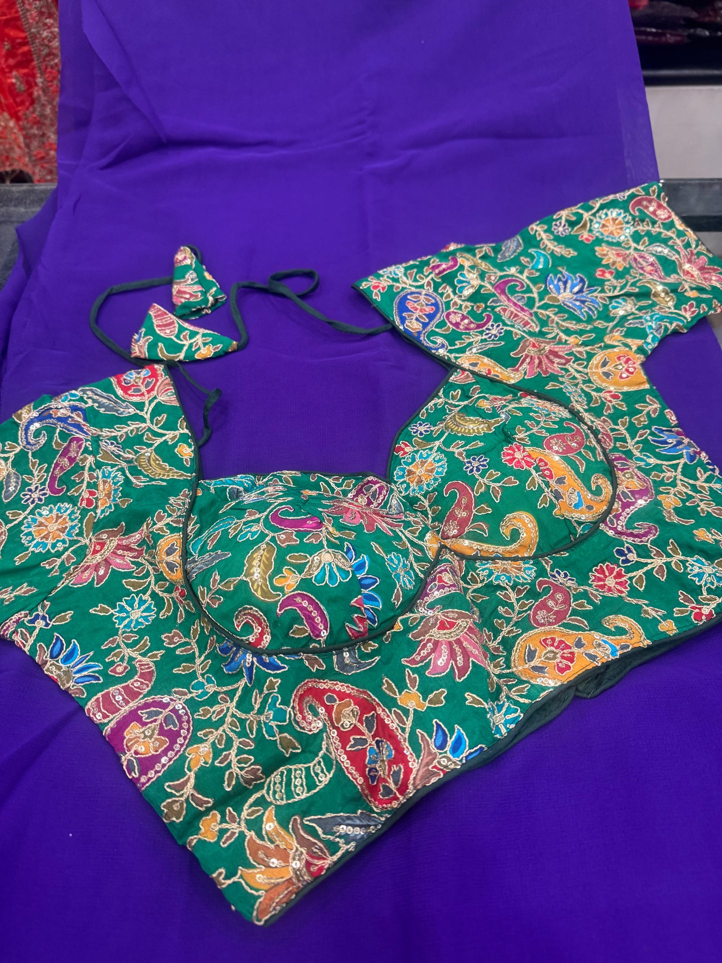 Beautiful designer saree blouse combo