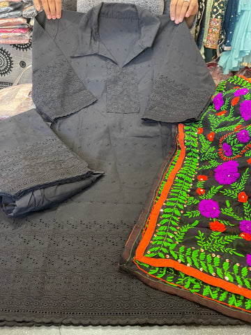 Beautiful designer lucknowi embroidery punjabi patiala suit