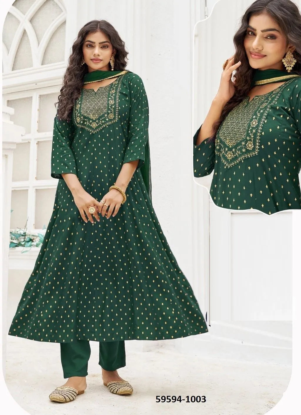 Beautiful designer flare Kurti pants & dupptta