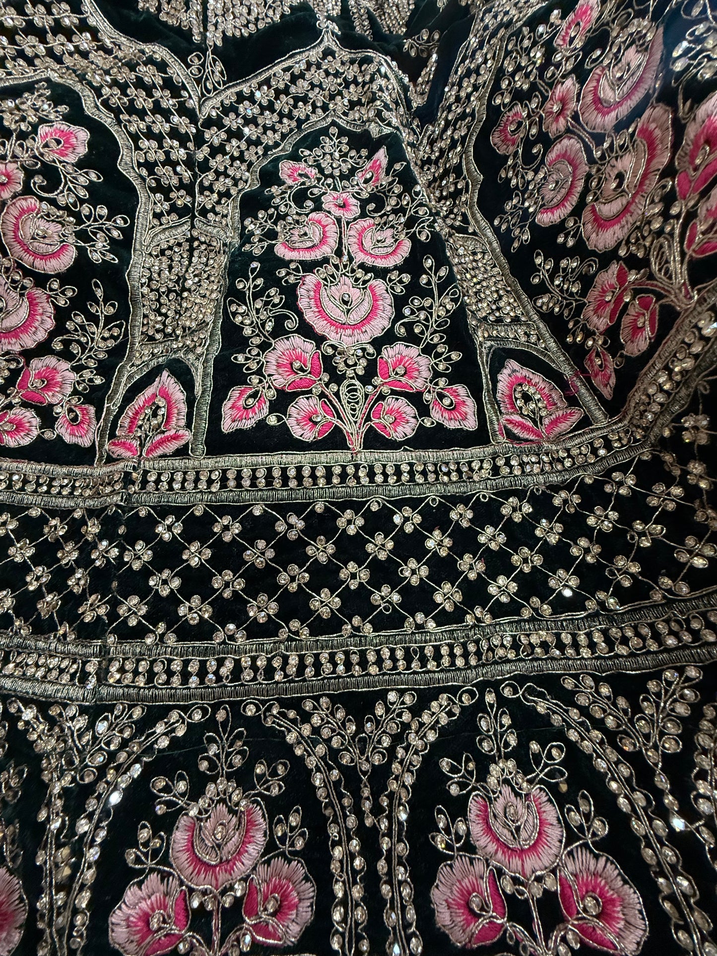 Beautiful designer bridal velvet unstitched lengha