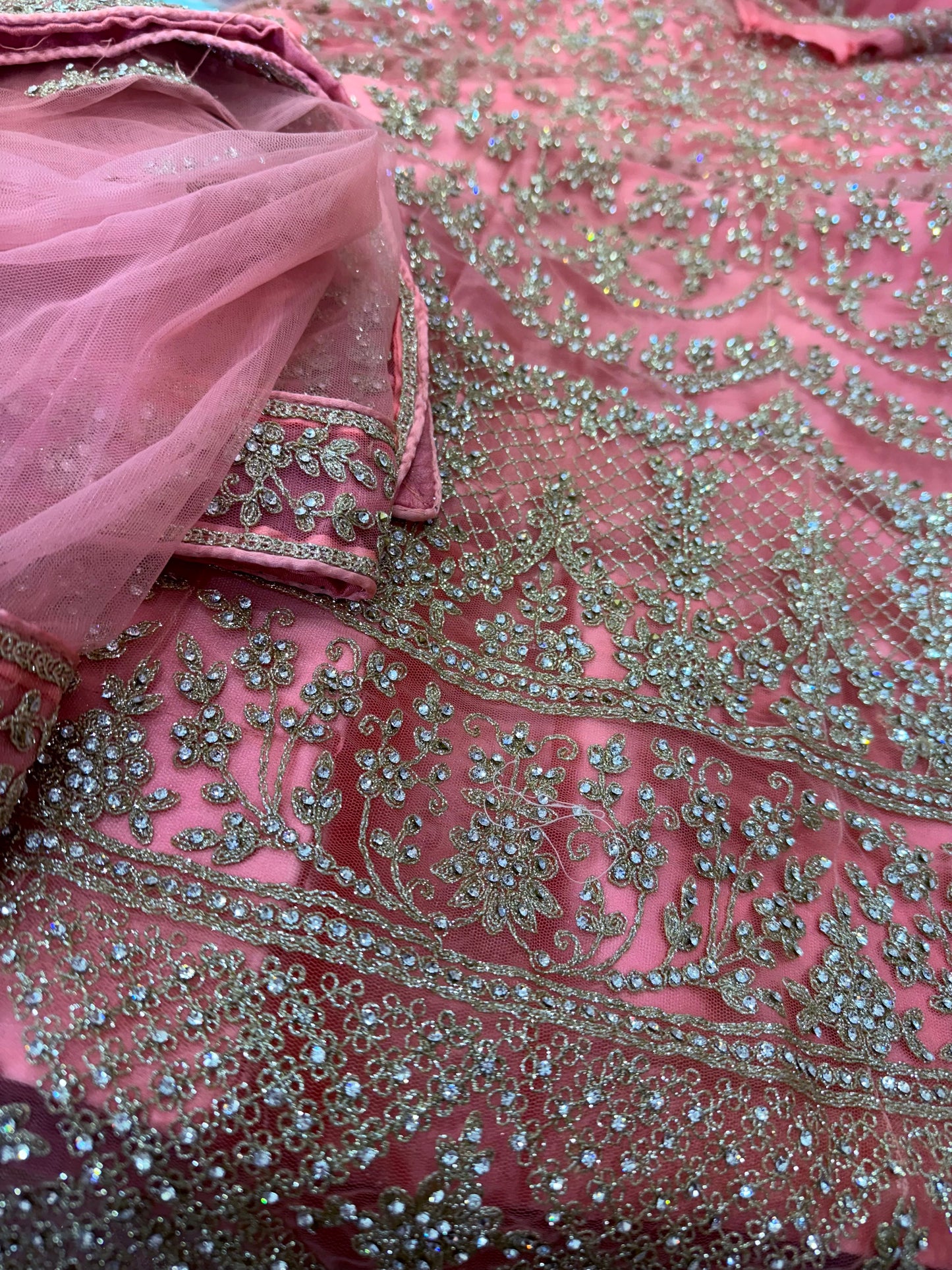 Beautiful designer semi stitch lengha