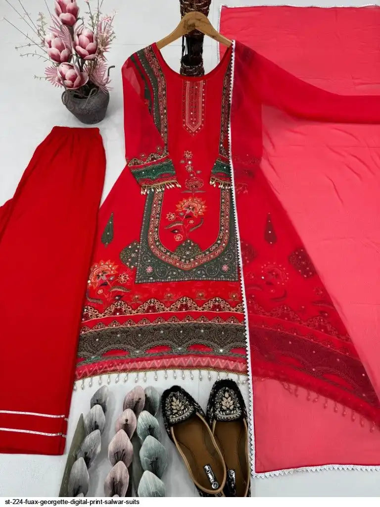 Beautiful designer digital print suit