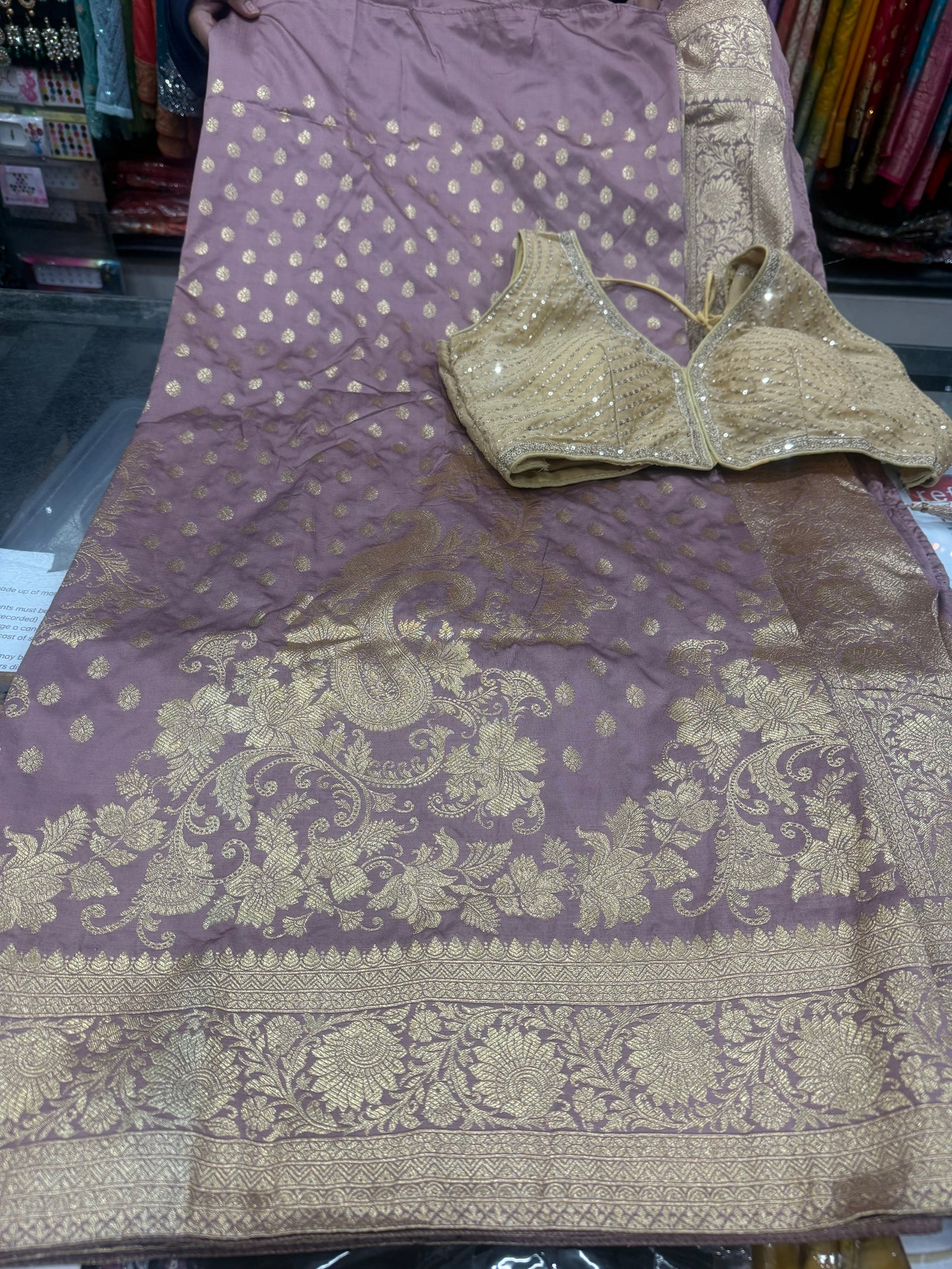 Beautiful designer silk saree with readymade blouse