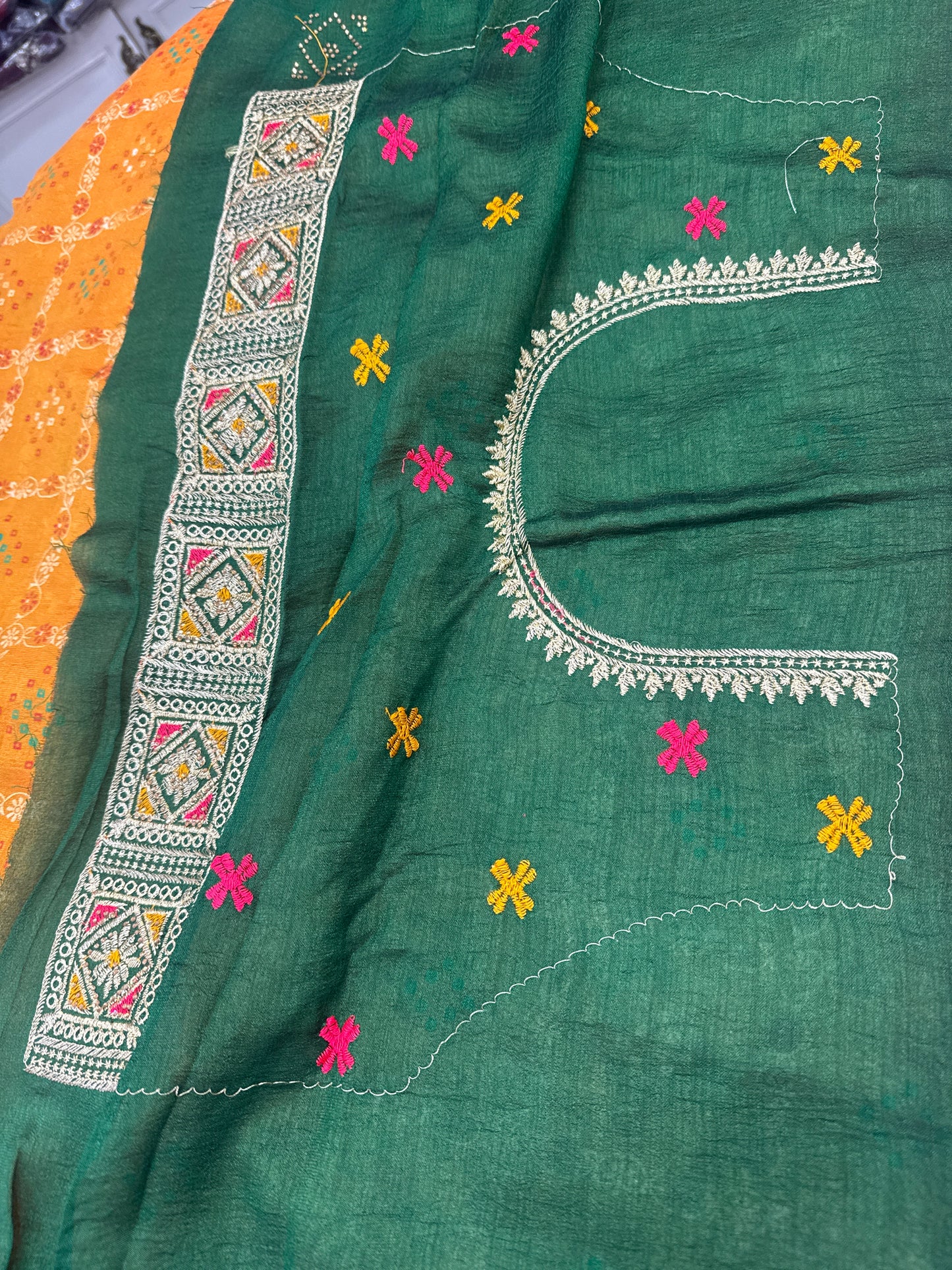 Beautiful designer bandhani silk saree