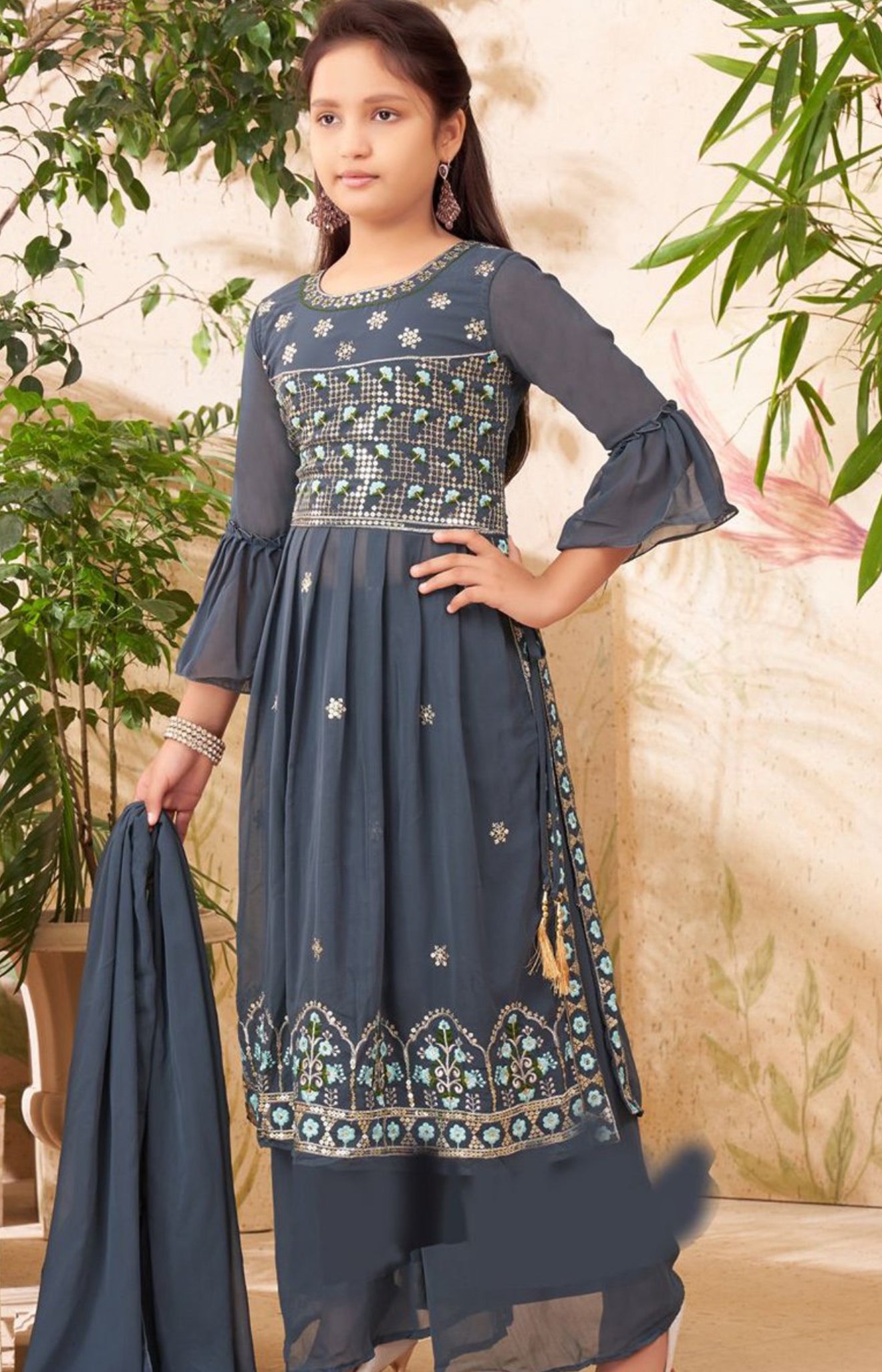 Beautiful designer nyra cut suit for girls