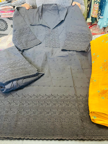 Beautiful designer lucknowi embroidery punjabi patiala suit