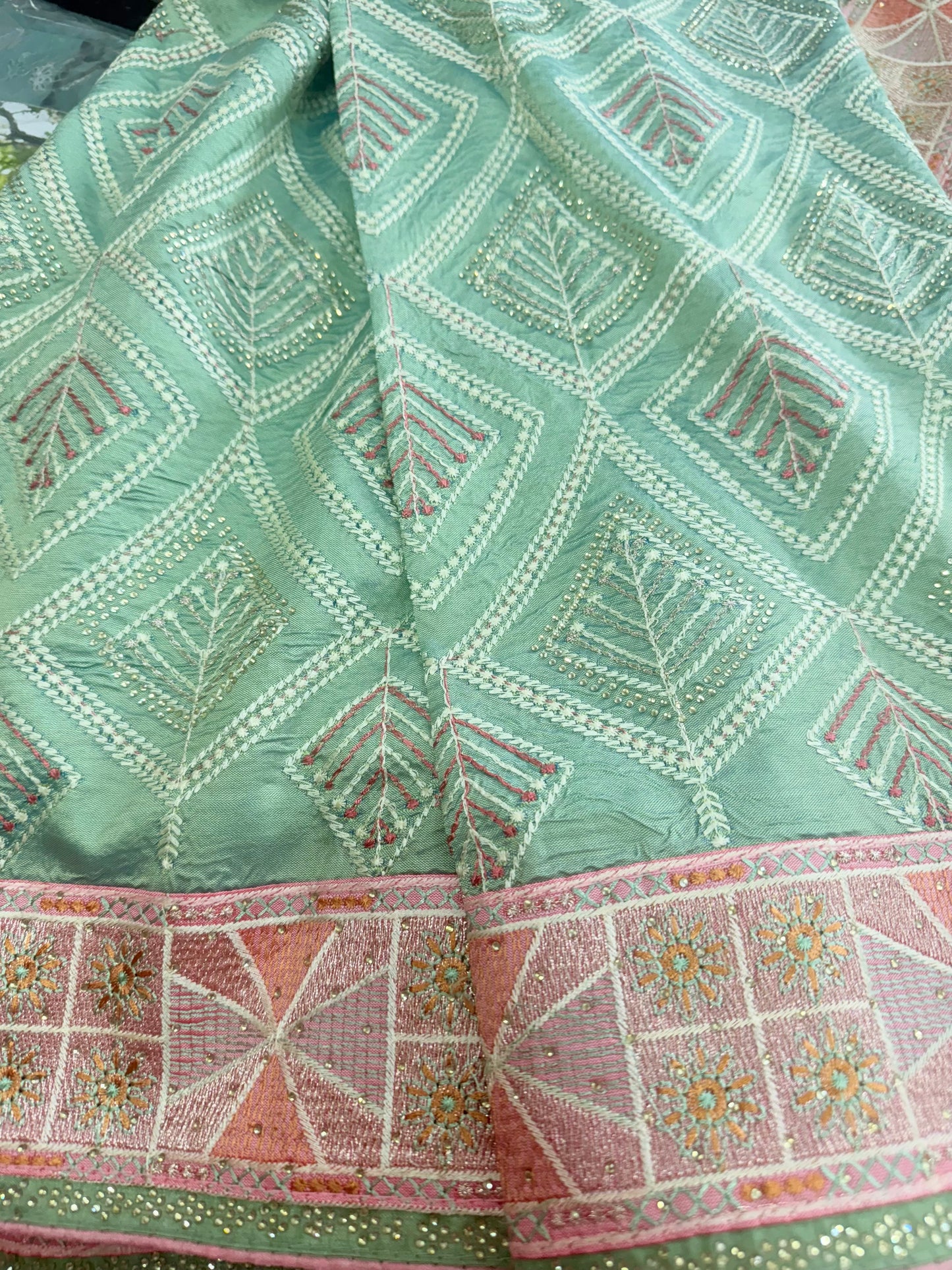 Beautiful designer fully embroidery silk saree