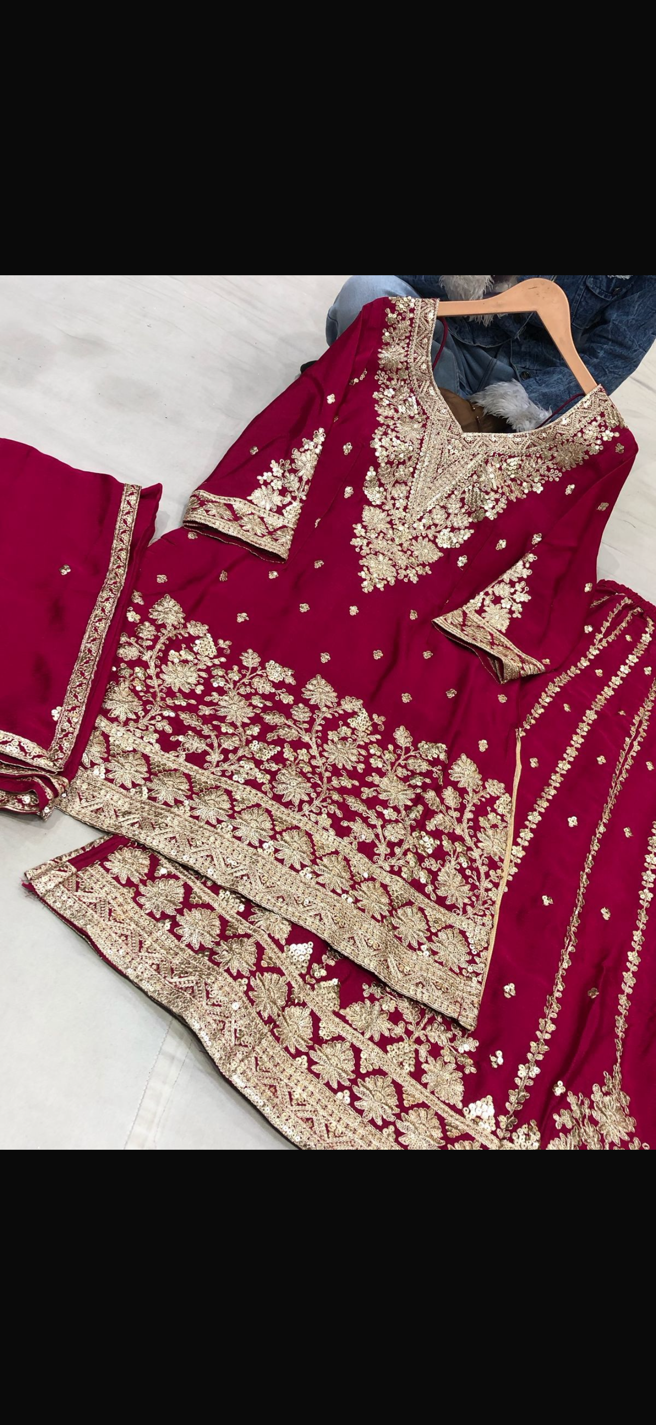 Beautiful designer plazo suit