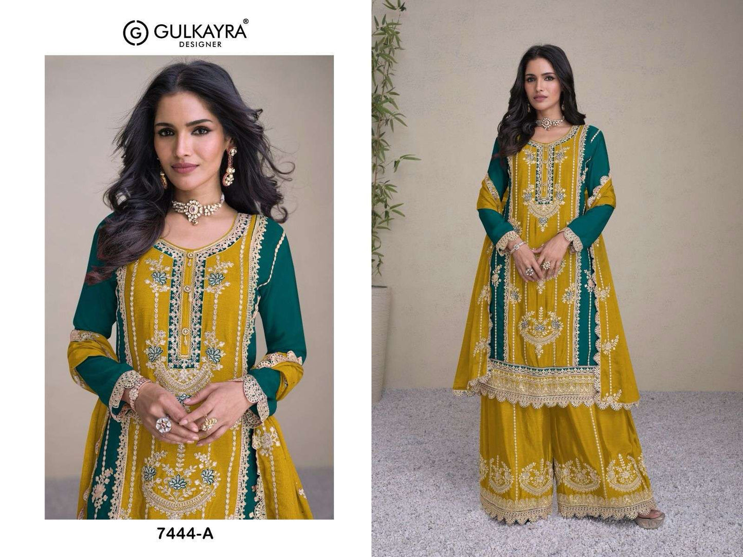 Beautiful designer flare top plazo suit