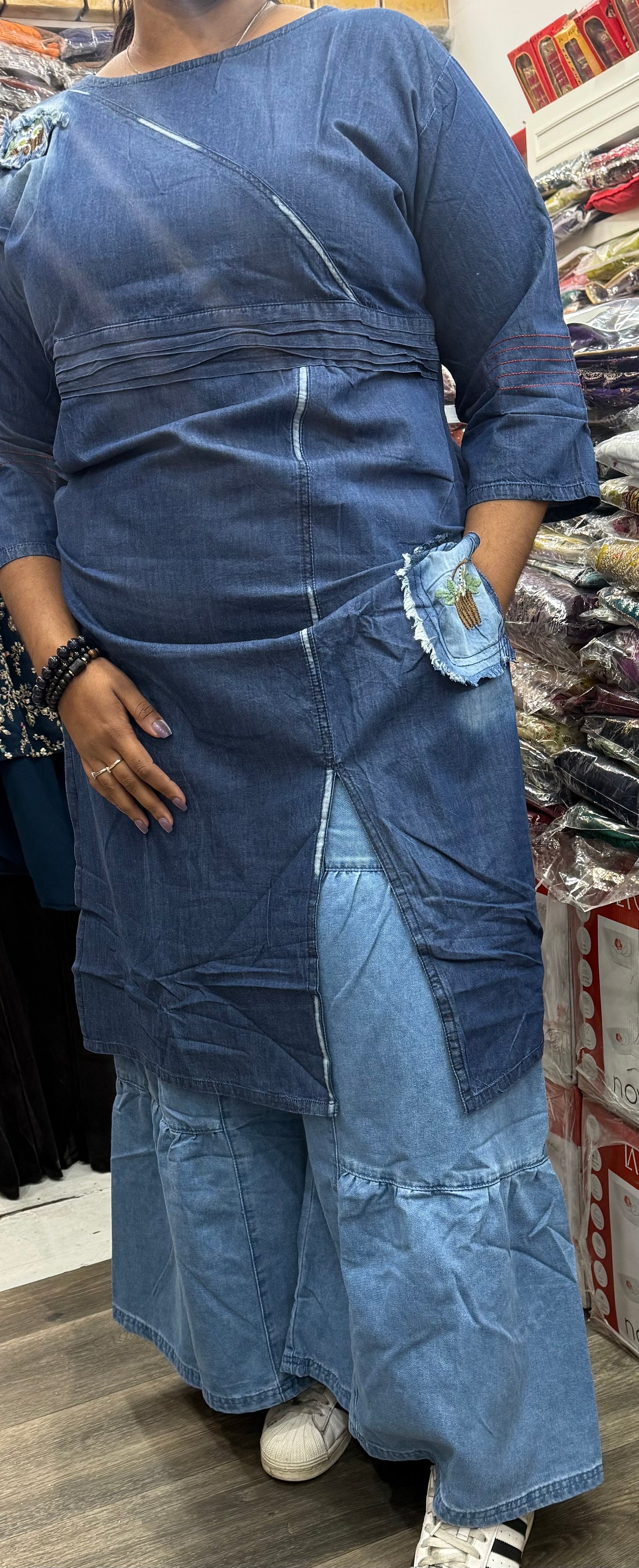 Beautiful designer denim coord set