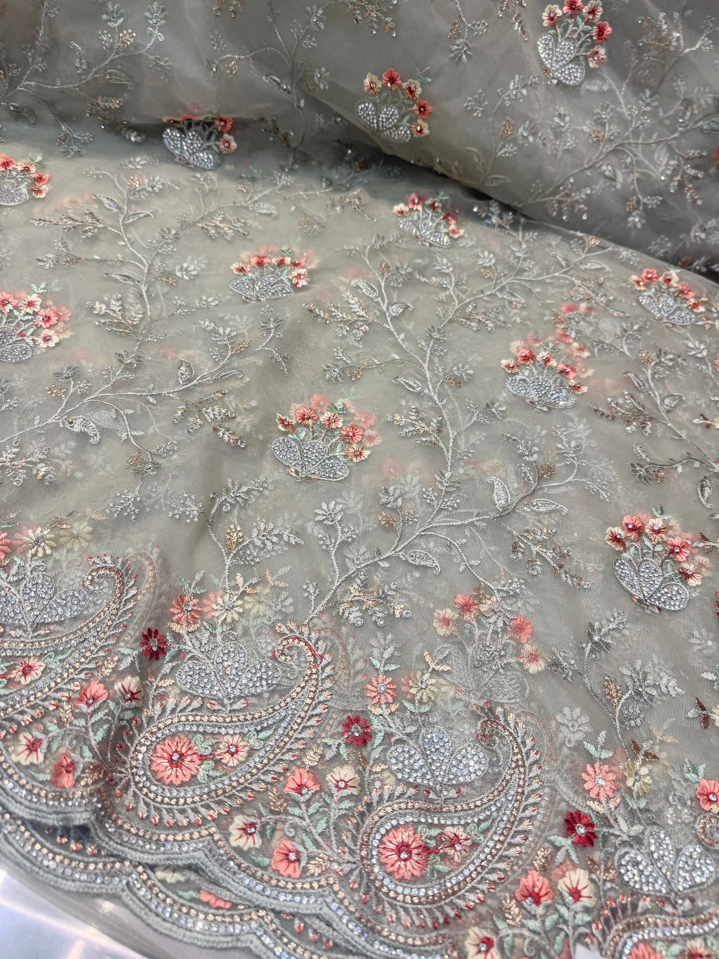 Beautiful designer fully embroidery saree
