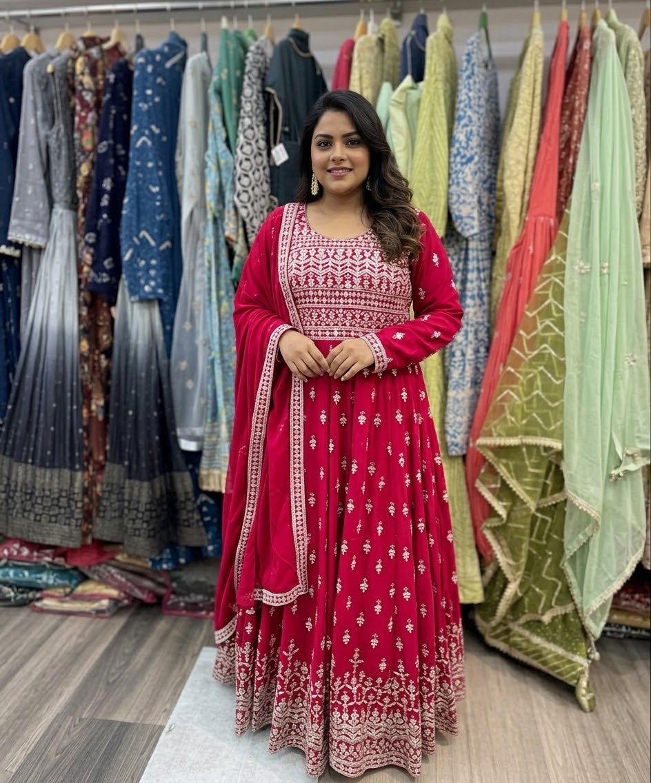 Beautiful designer gown style anarkali suit