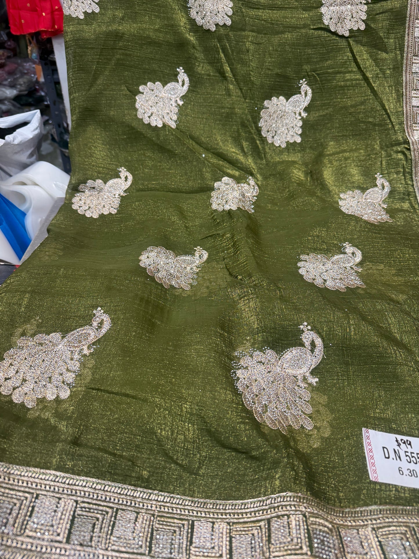 Beautiful designer hand embroidery jimmy choo saree